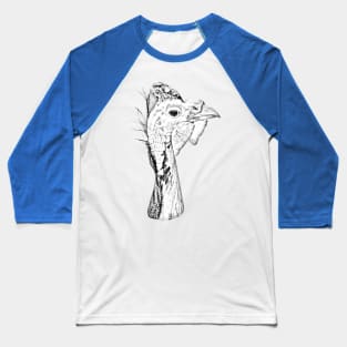 Drawing conversion of a Helmeted Guineyfowl Baseball T-Shirt